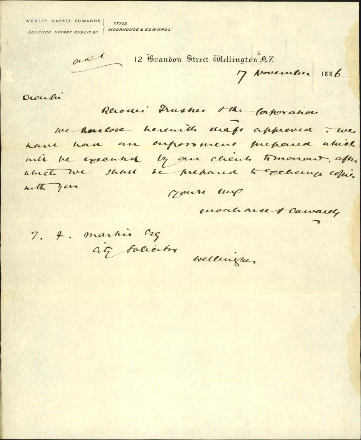 Rhodes Trustees and the Corporation - Moorhouse and Edwards