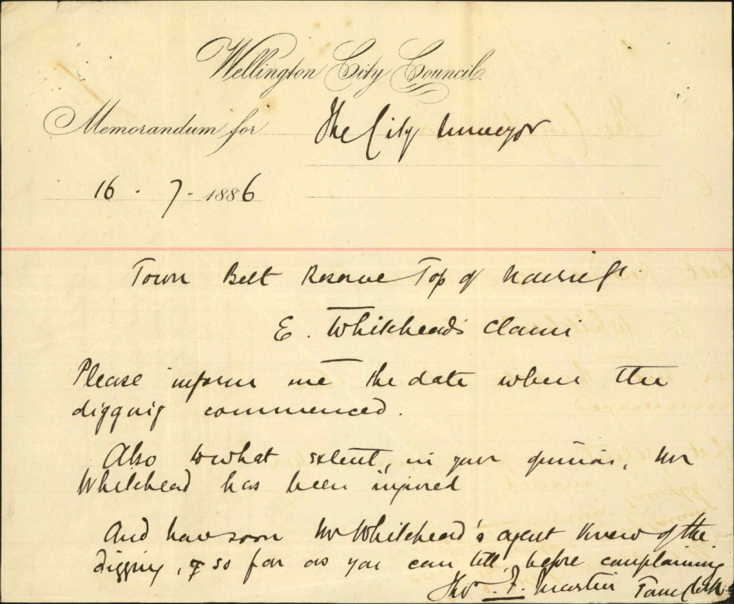 Claim on account of E Whitehead - R Clement and Kirk
