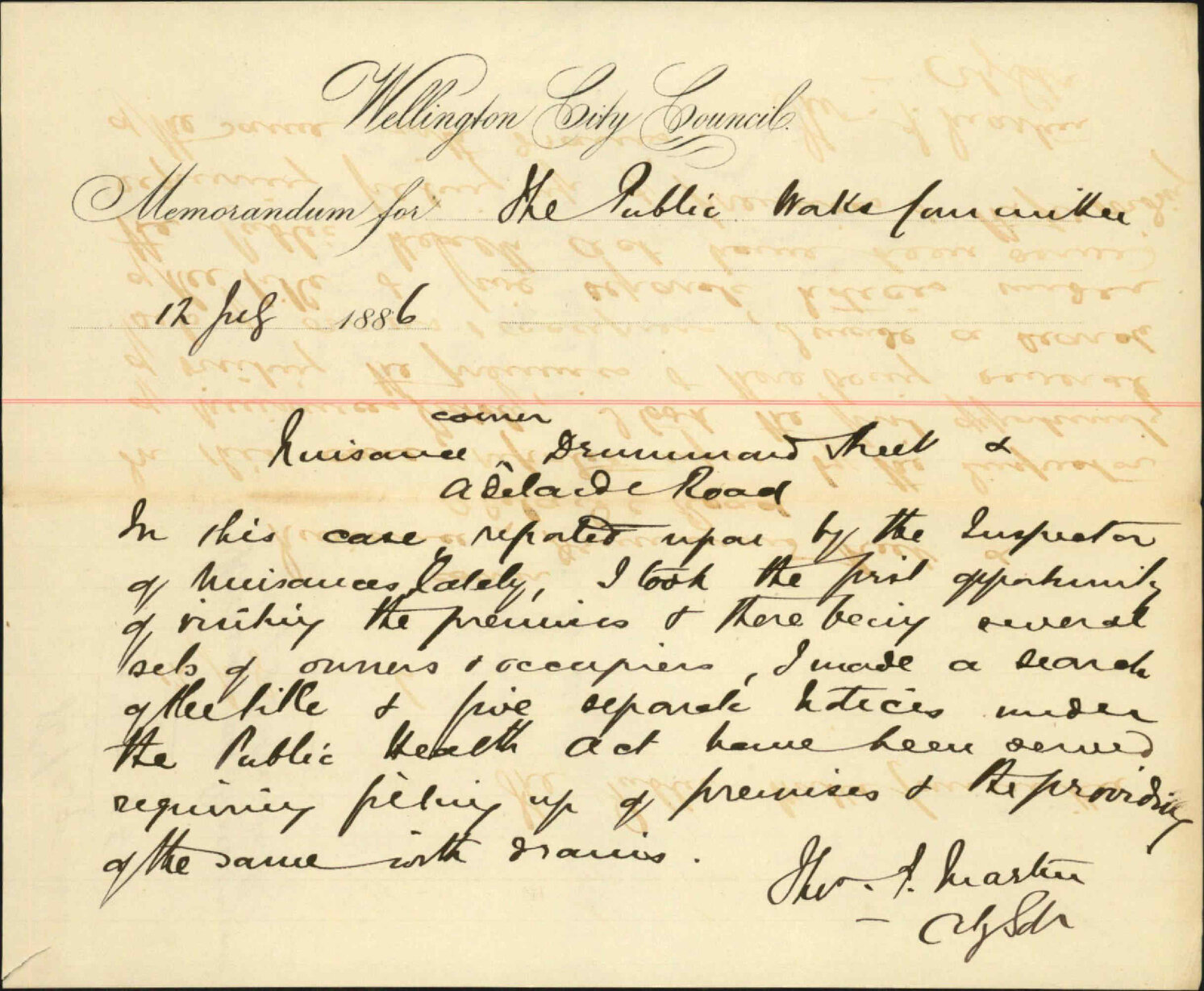 Nuisance, Drummond Street and Adelaide Road - Thomas F Martin