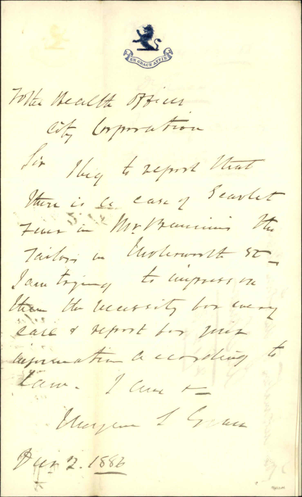 Reporting case of scarlett fever - Dr Grace