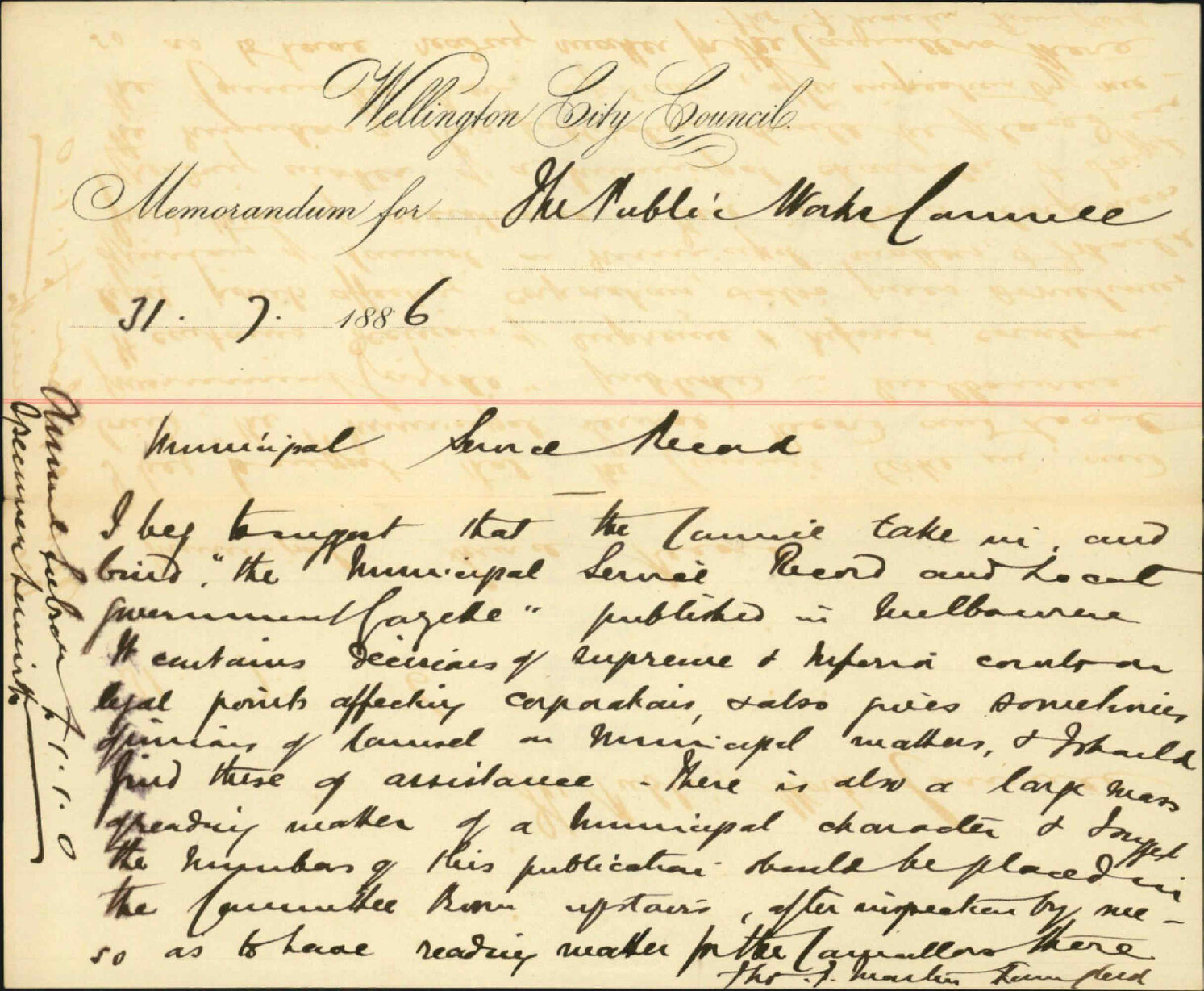 Municipal Service Record - Town Clerk