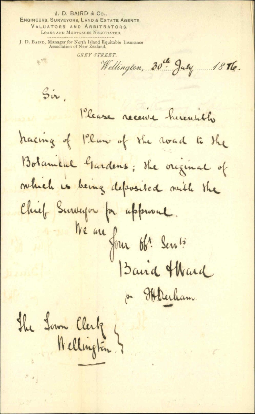 With tracing of plan, Mount Street - Baird and Ward