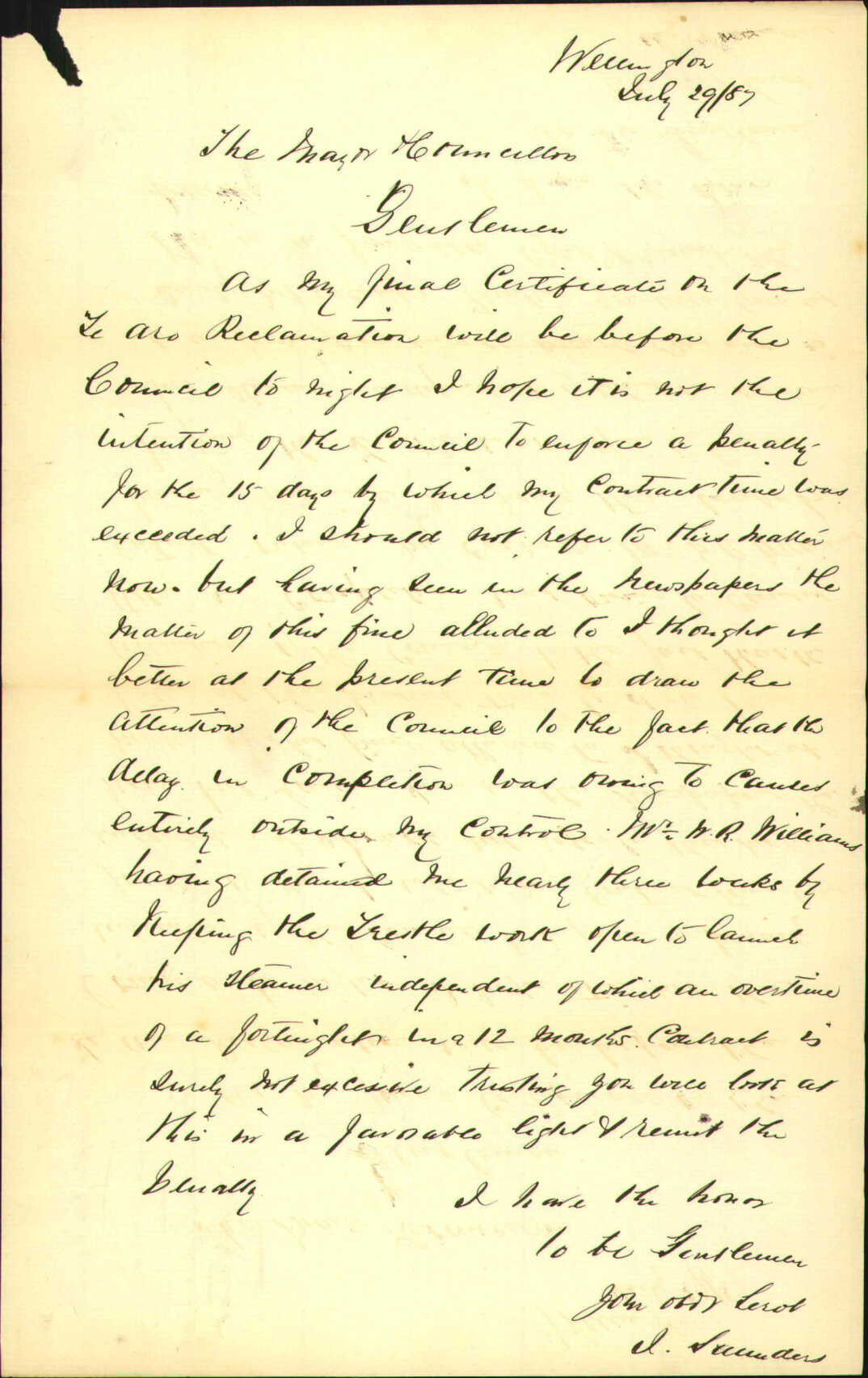 Te Aro reclamation contract - J Saunders