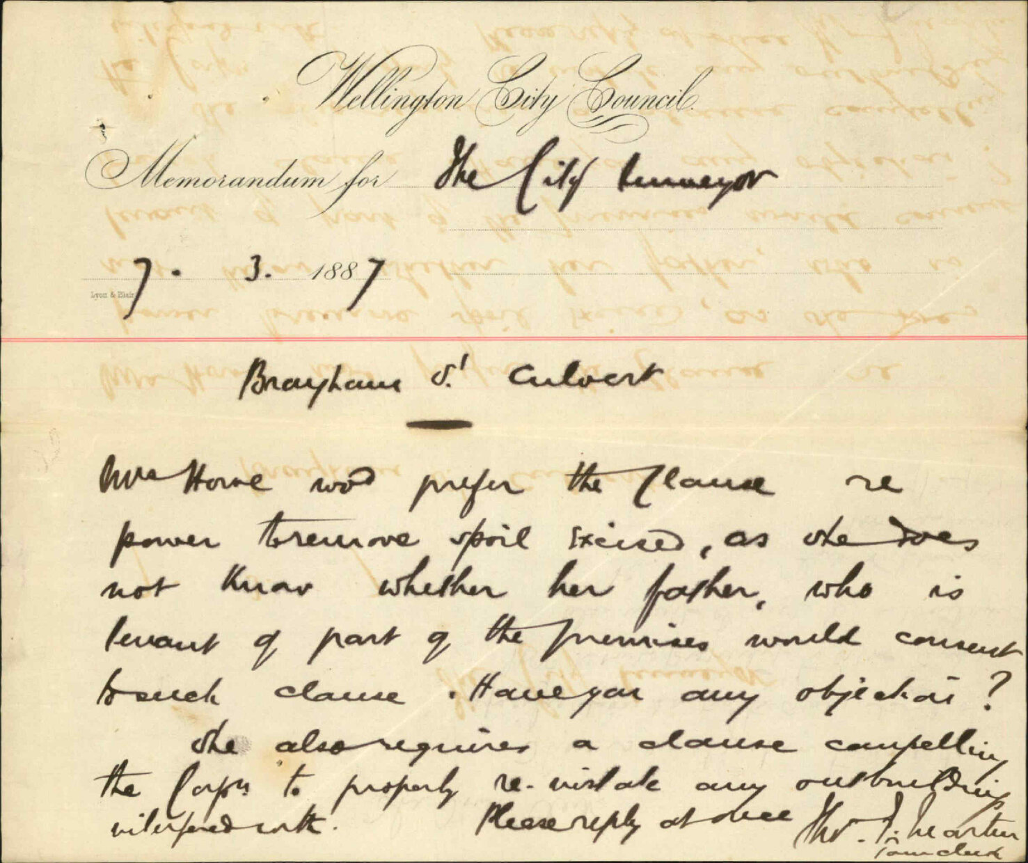 Culvert from Brougham Street to Kent Terrace - City Surveyor