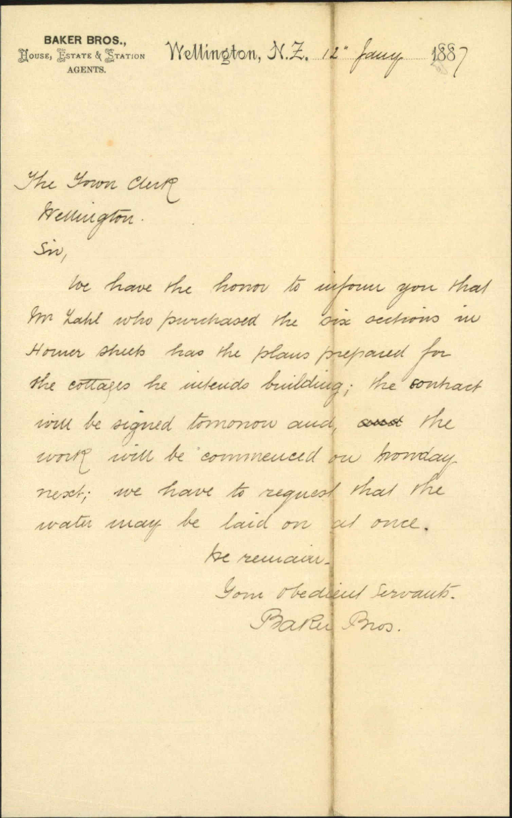 Water supply Horner Street - Baker Brothers