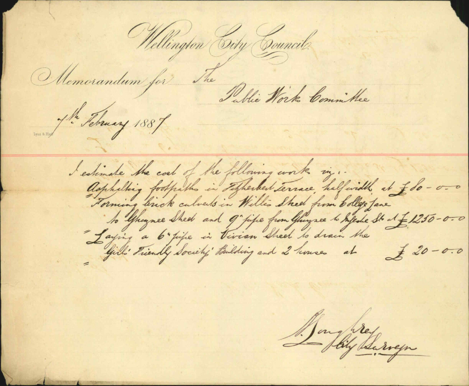 Fitzherbert Terrace, Willis Street, Vivian Street - City Surveyor