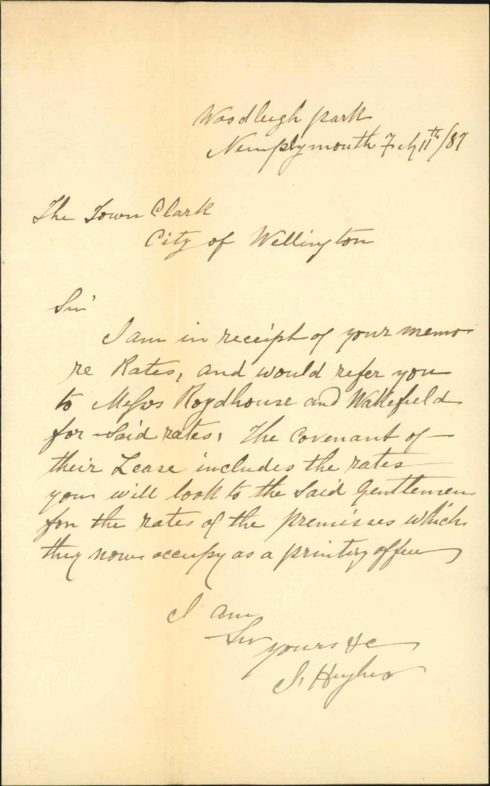 Rates - James Hughes, New Plymouth