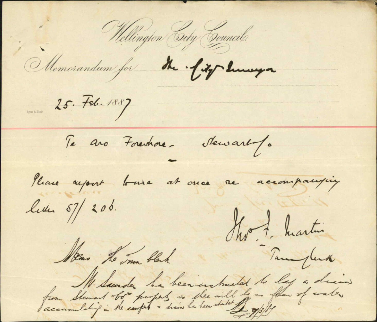 Stewart &amp; Co and Te Aro Reclamation - W T L Travers