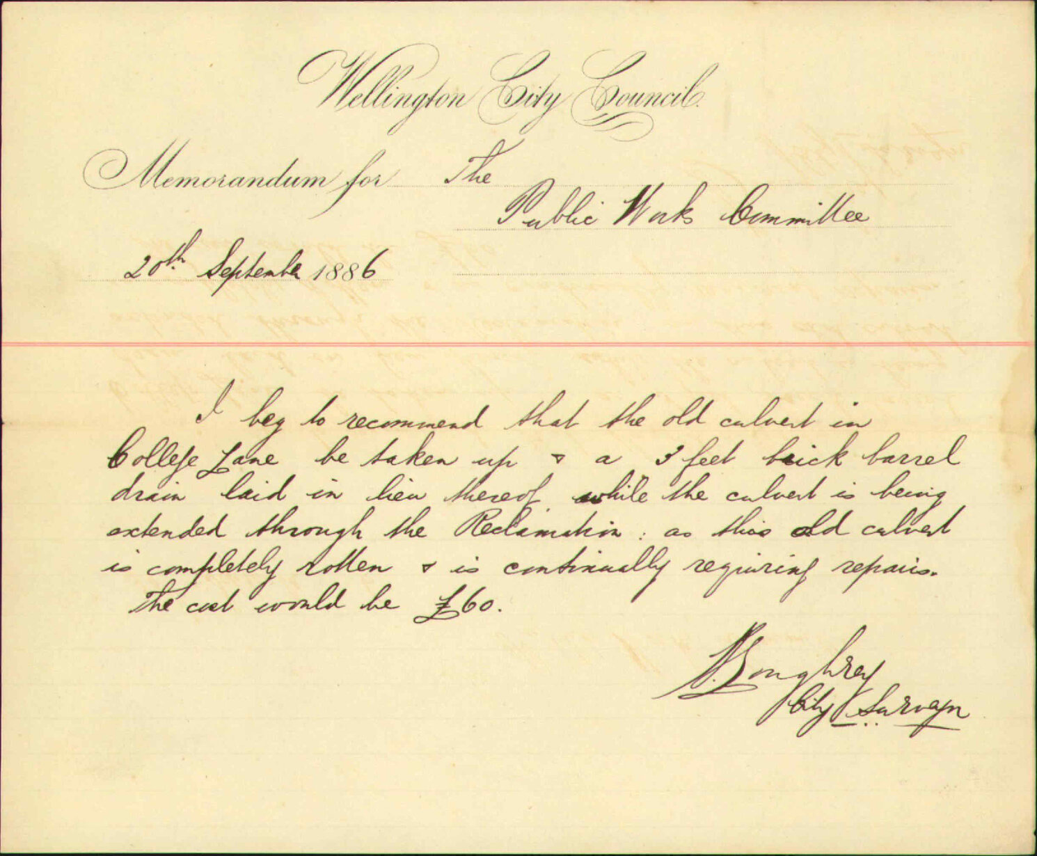 Calvert in College Lane - City Surveyor
