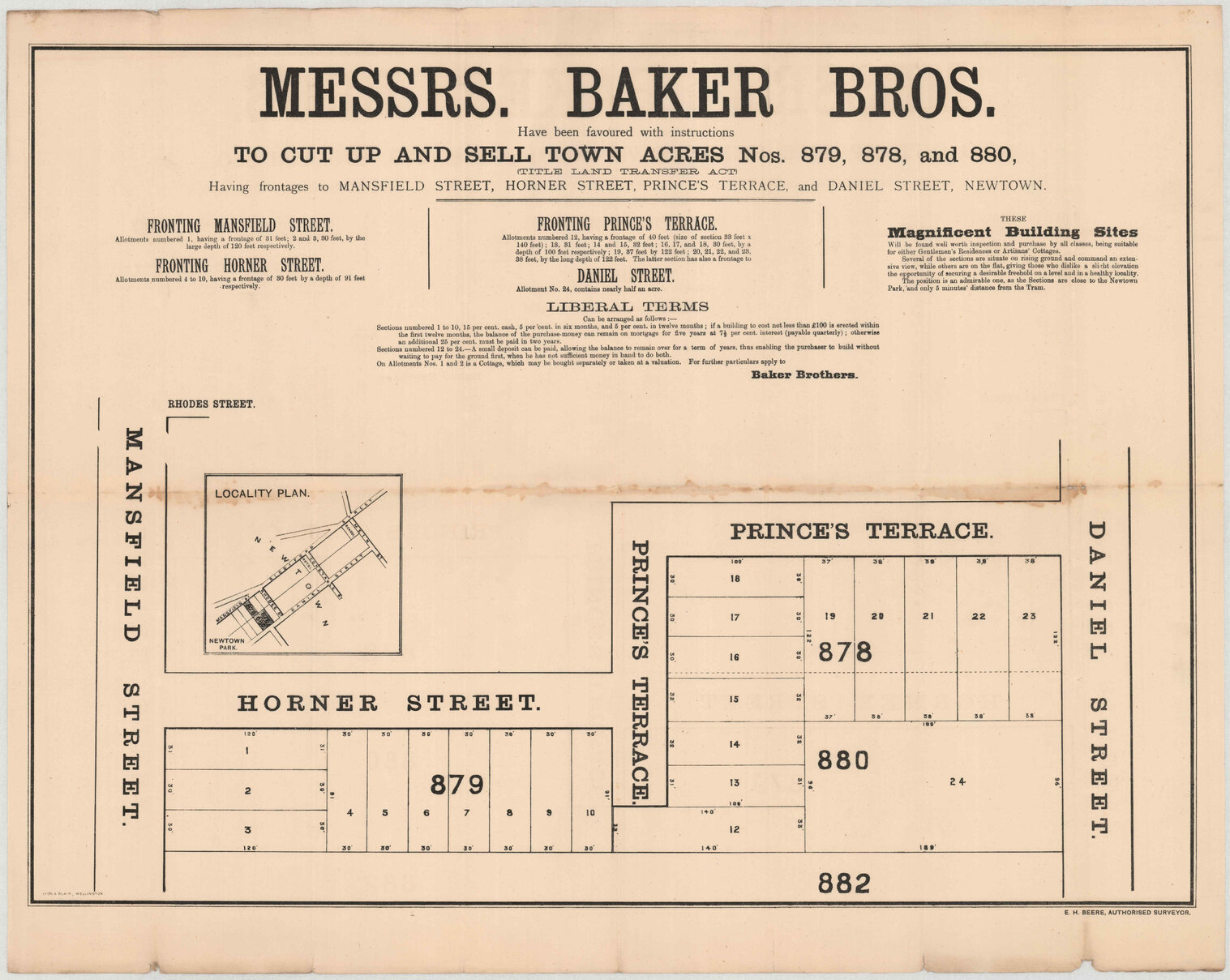 Asking Council to take over Princess Terrace and Homer Street - Barker Brothers
