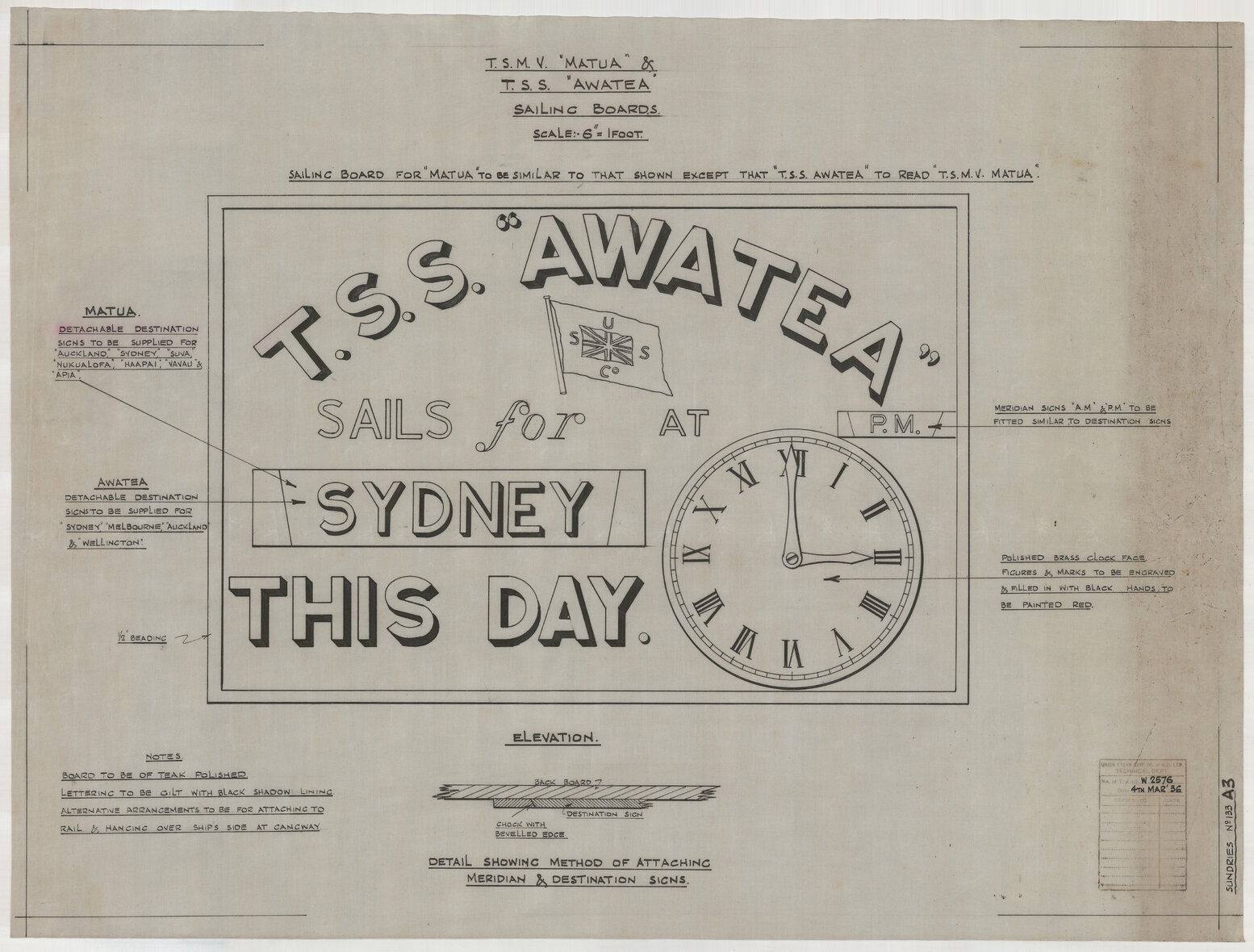 TSMV  Matua  and  TSS Awatea, sailing boards