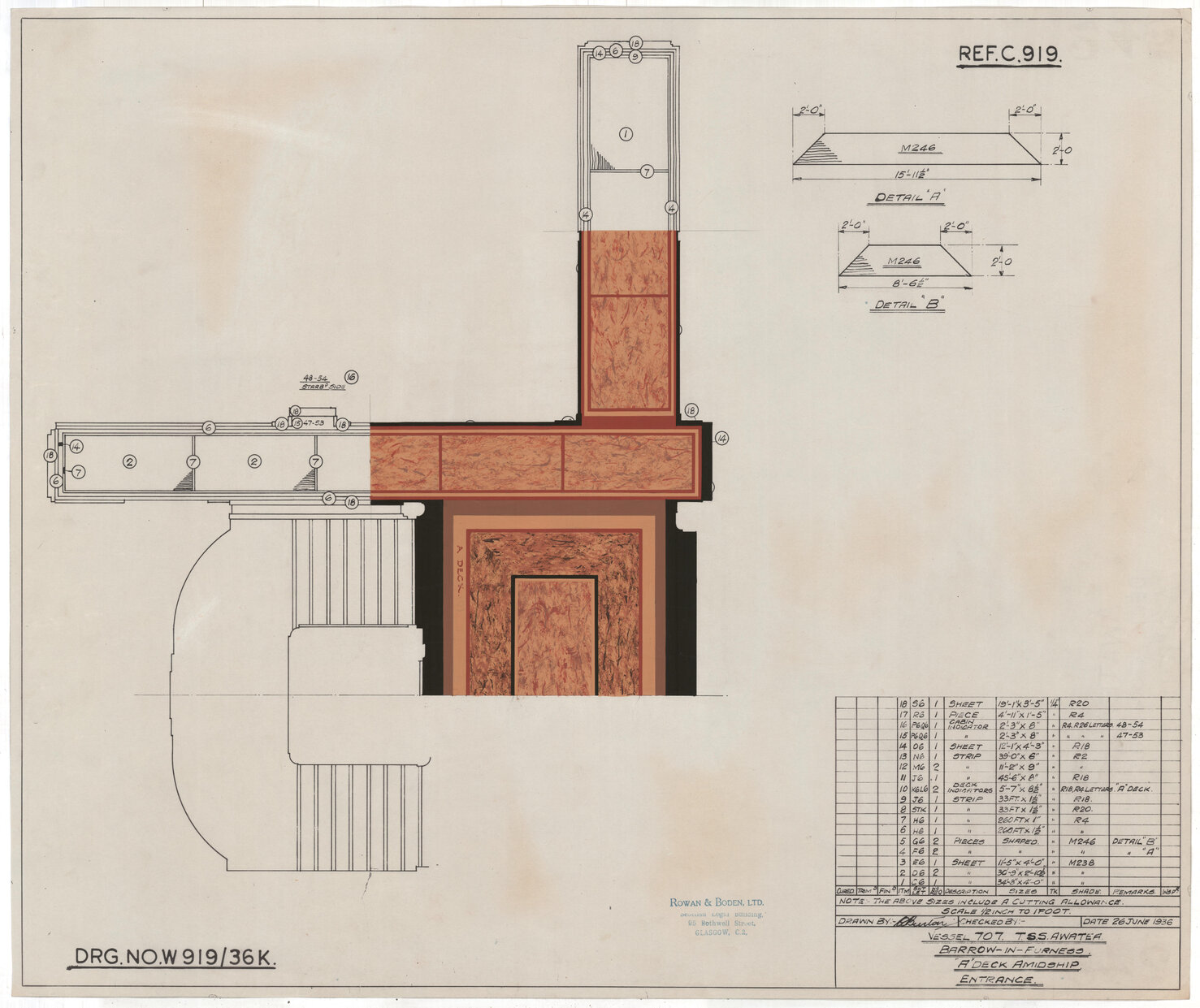 TSS Awatea, "A" deck amidship entrance