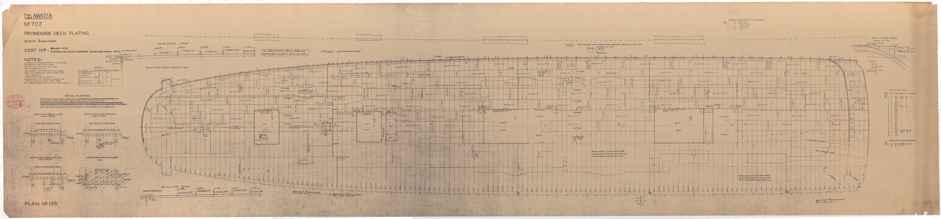 TSS Awatea,  promenade deck plating 