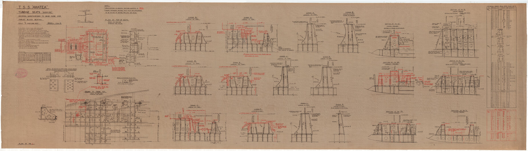 TSS Awatea, turbine seats (modified)