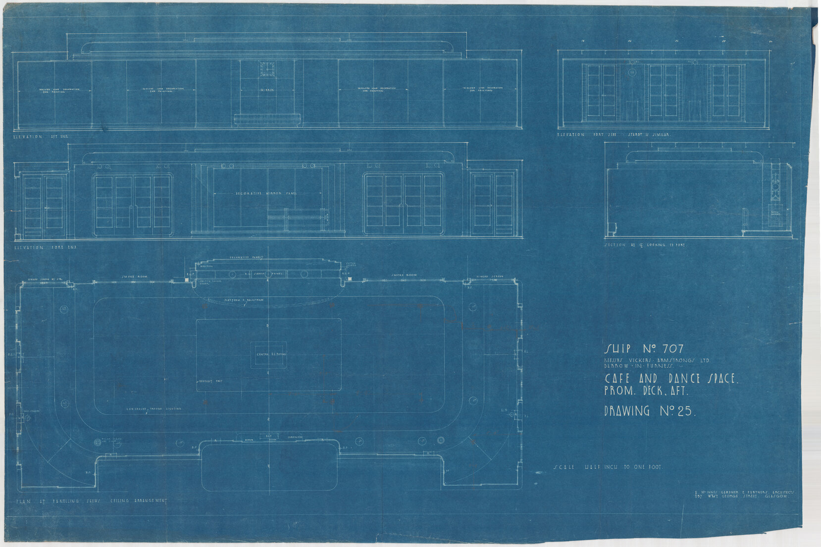 [TSS Awatea], promenade deck aft, cafe and dance space
