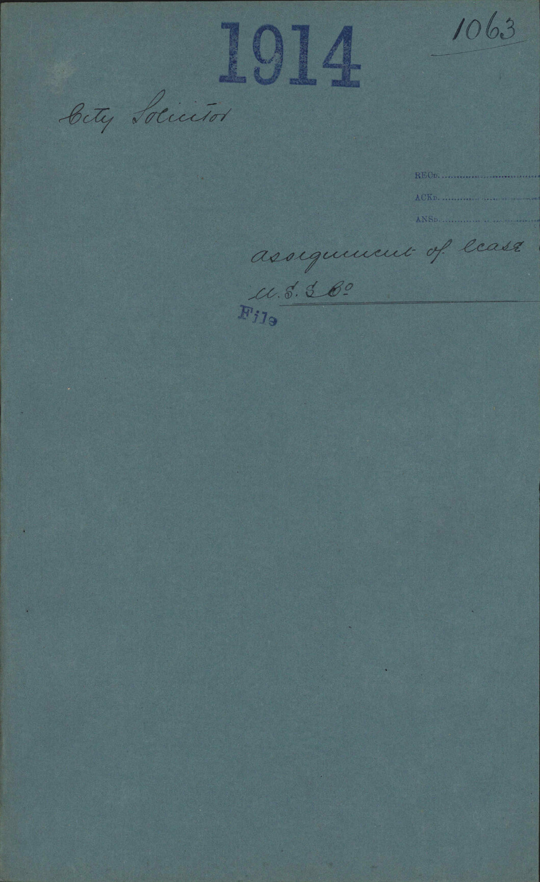 Assignment of lease, USSCo - City Solicitor