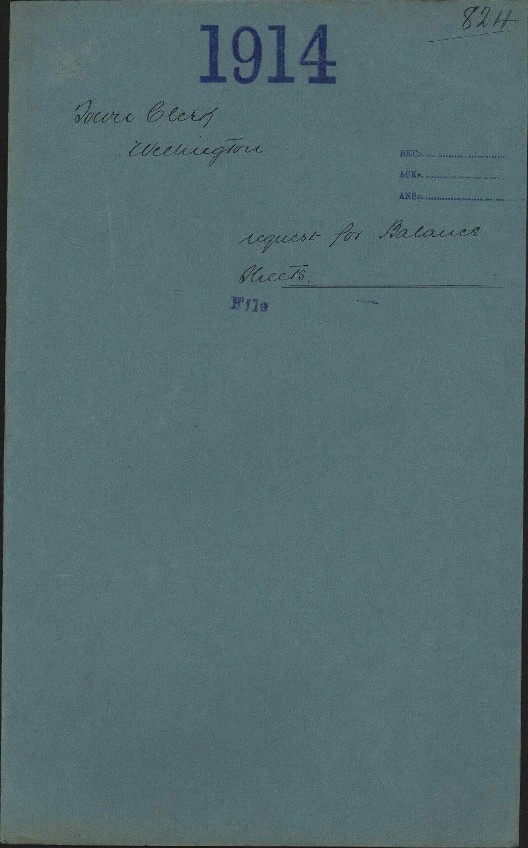 Request for Balance Sheets - Town Clerk, Wellington