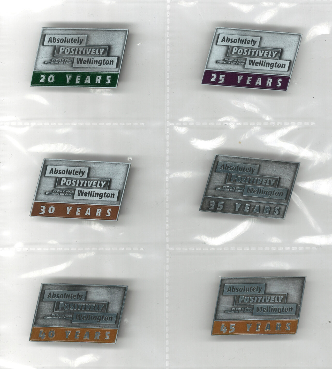 Wellington City Council long service badges