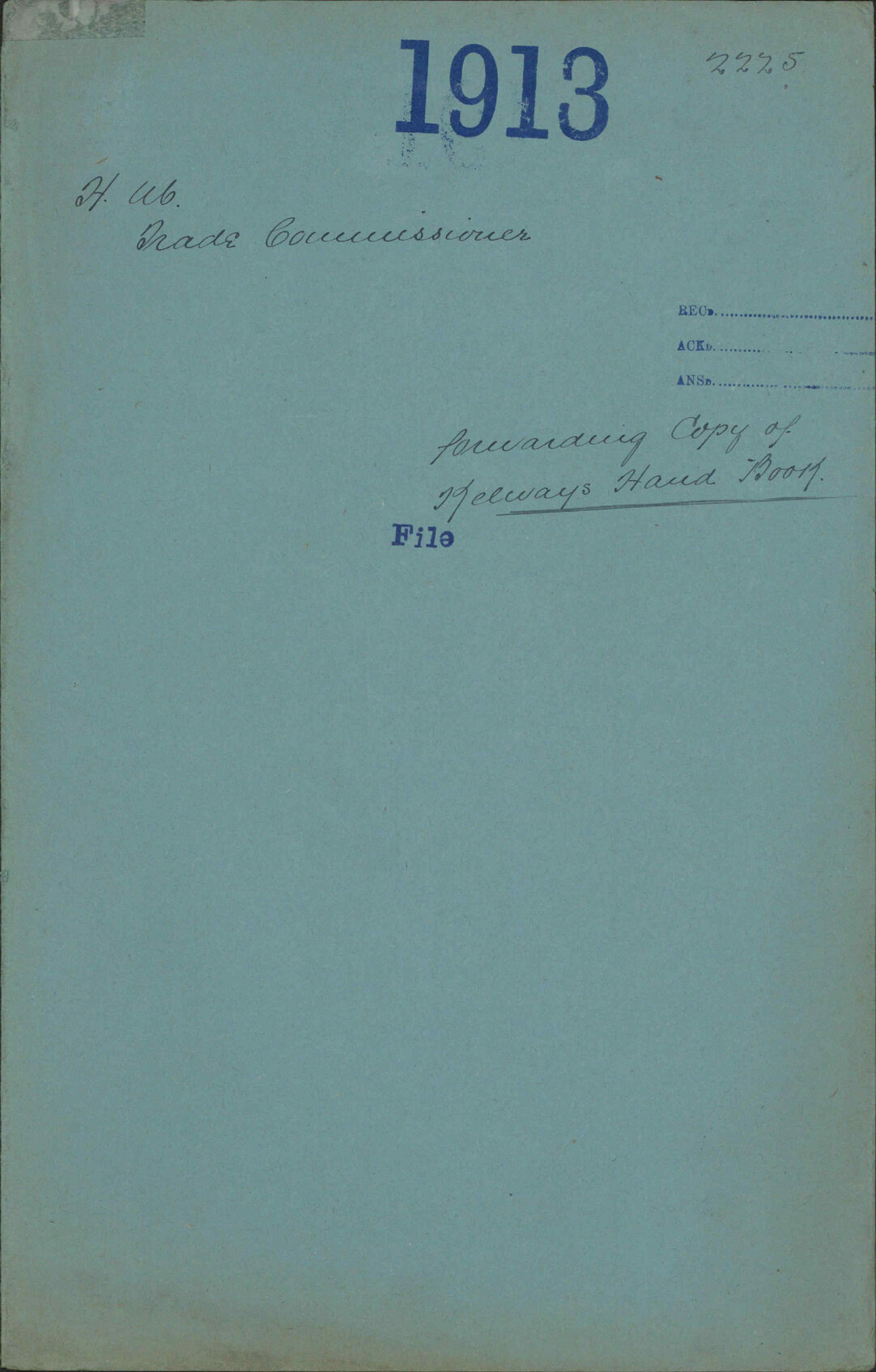 Forwarding copy of Kelway's Hand Book - Her Majesty's Trade Commissioner