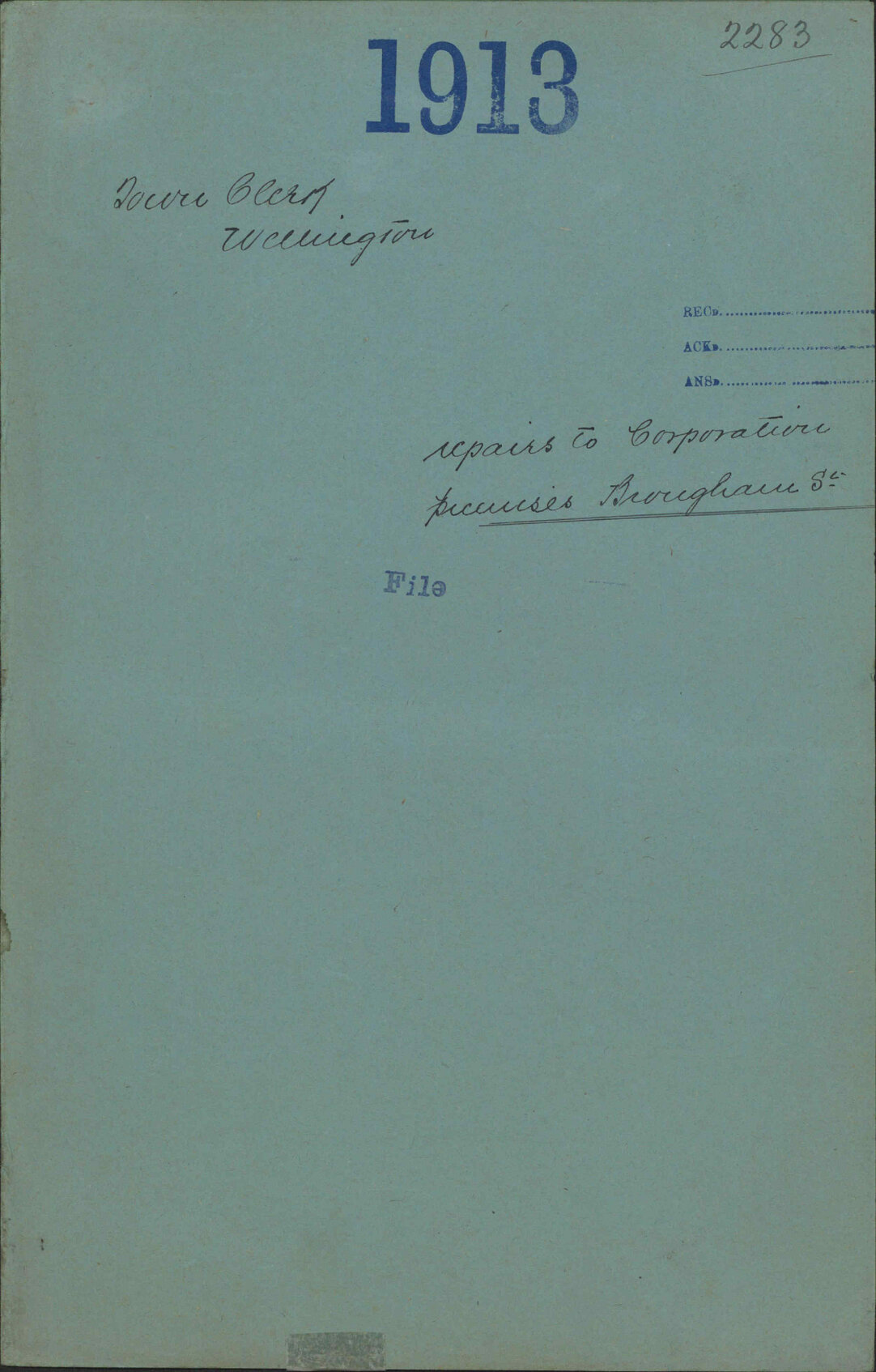 Repairs to Corporation premises, Brougham Street - Town Clerk, Wellington
