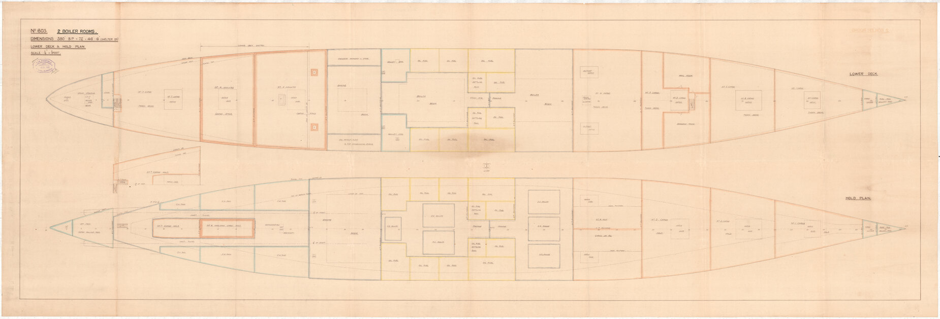 [MV Aorangi], lower deck and hold plan