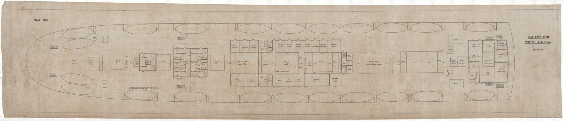 [MV Aorangi] boat deck plan, proposed TSS