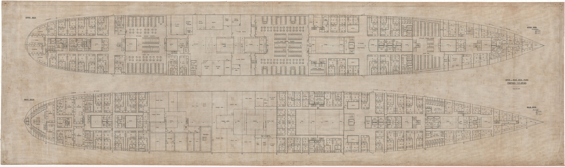 [MV Aorangi], upper and main deck plan, proposed TSS
