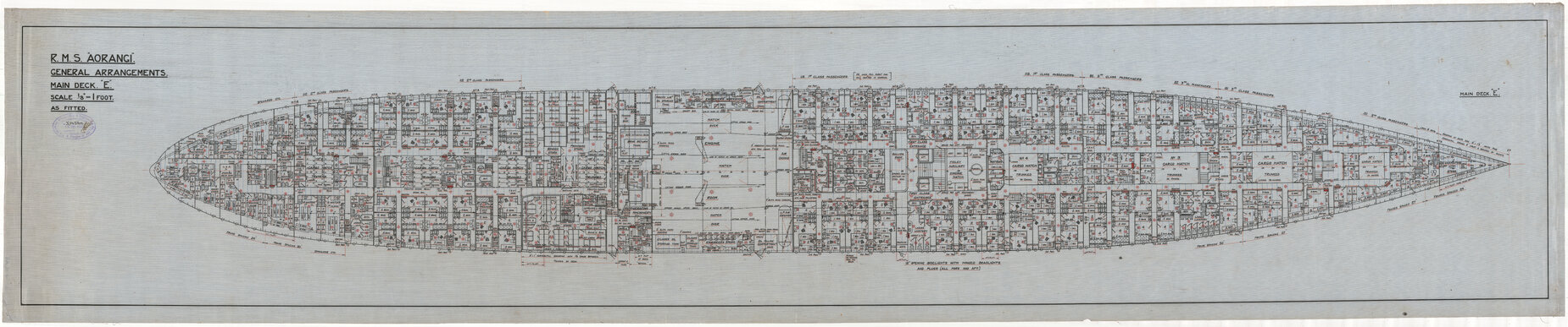 MV Aorangi, general arrangements, main deck E