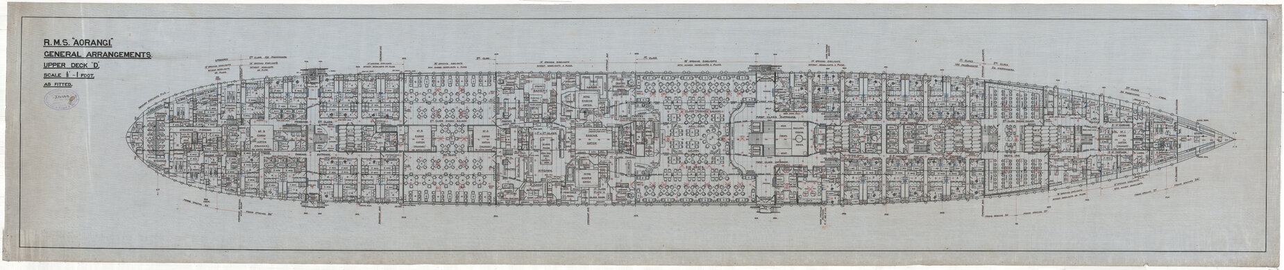 MV Aorangi, general arrangements, upper deck D