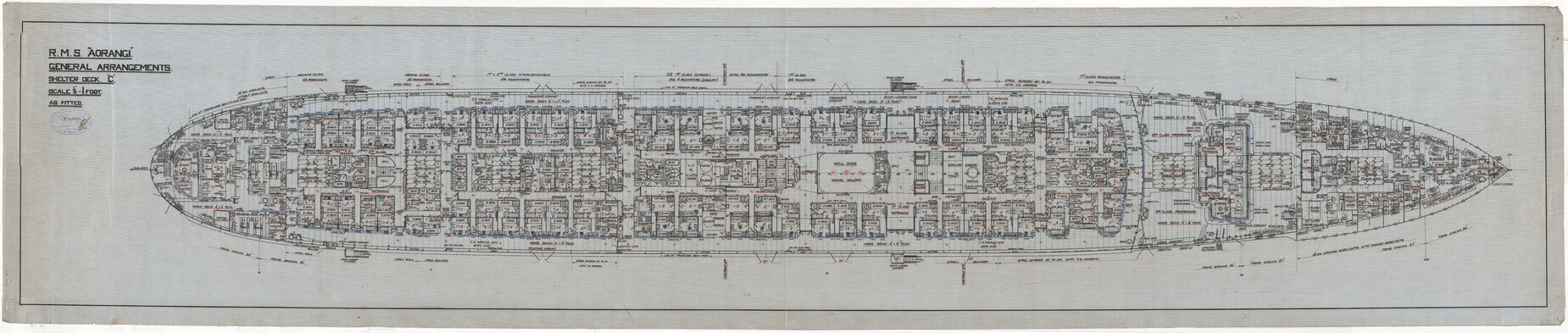 MV Aorangi, general arrangements, shelter deck C