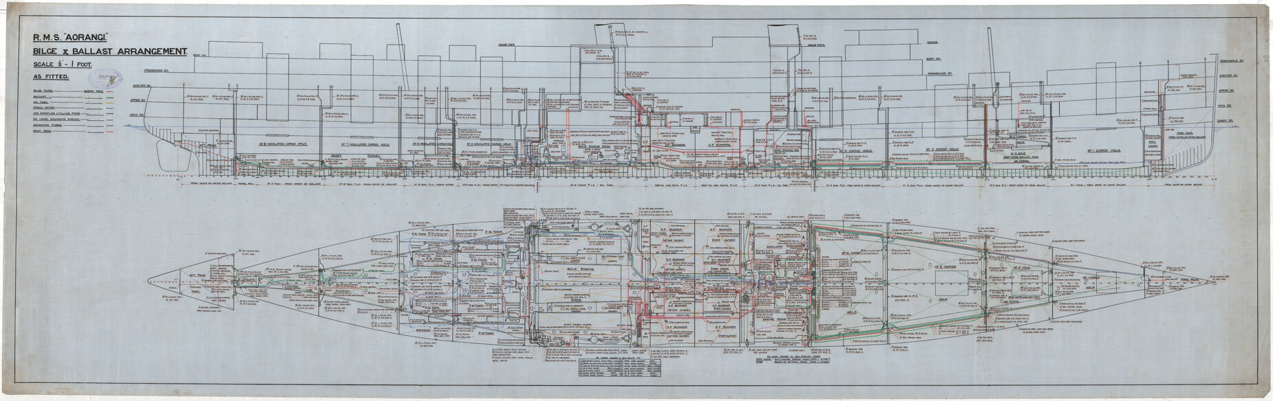 MV Aorangi, bilge and ballast arrangement