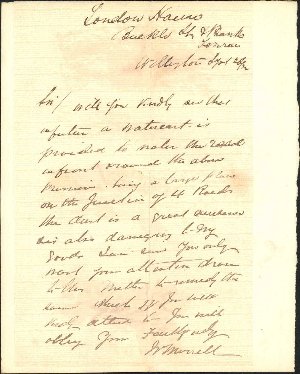Asking for water cart at Buckle Street - W Murrell