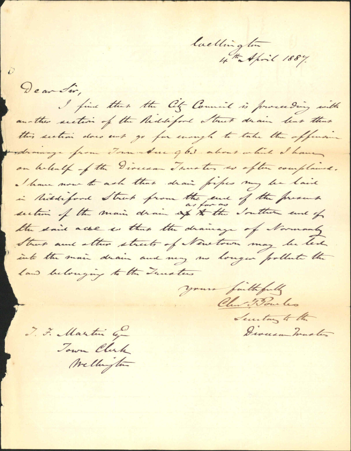 Drainage from Town Acre 963 - Diocesan Trustees