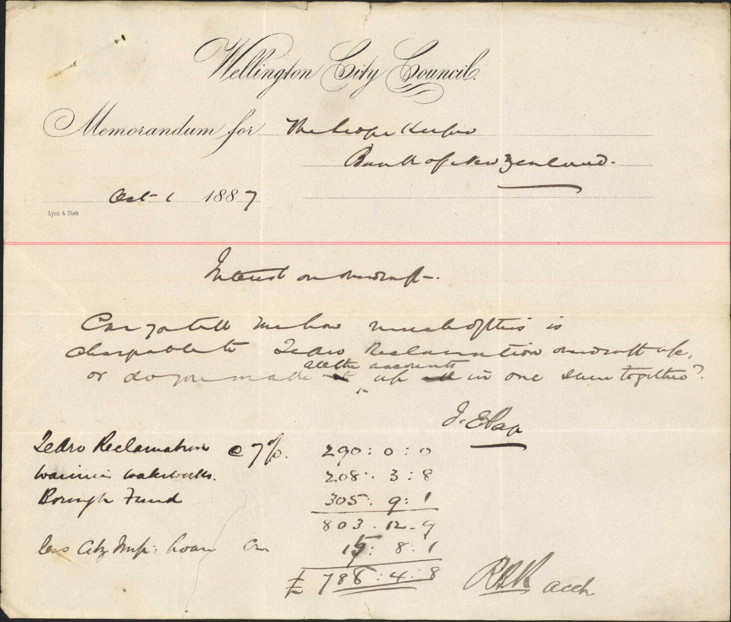 Interest on overdraft - Bank of New Zealand