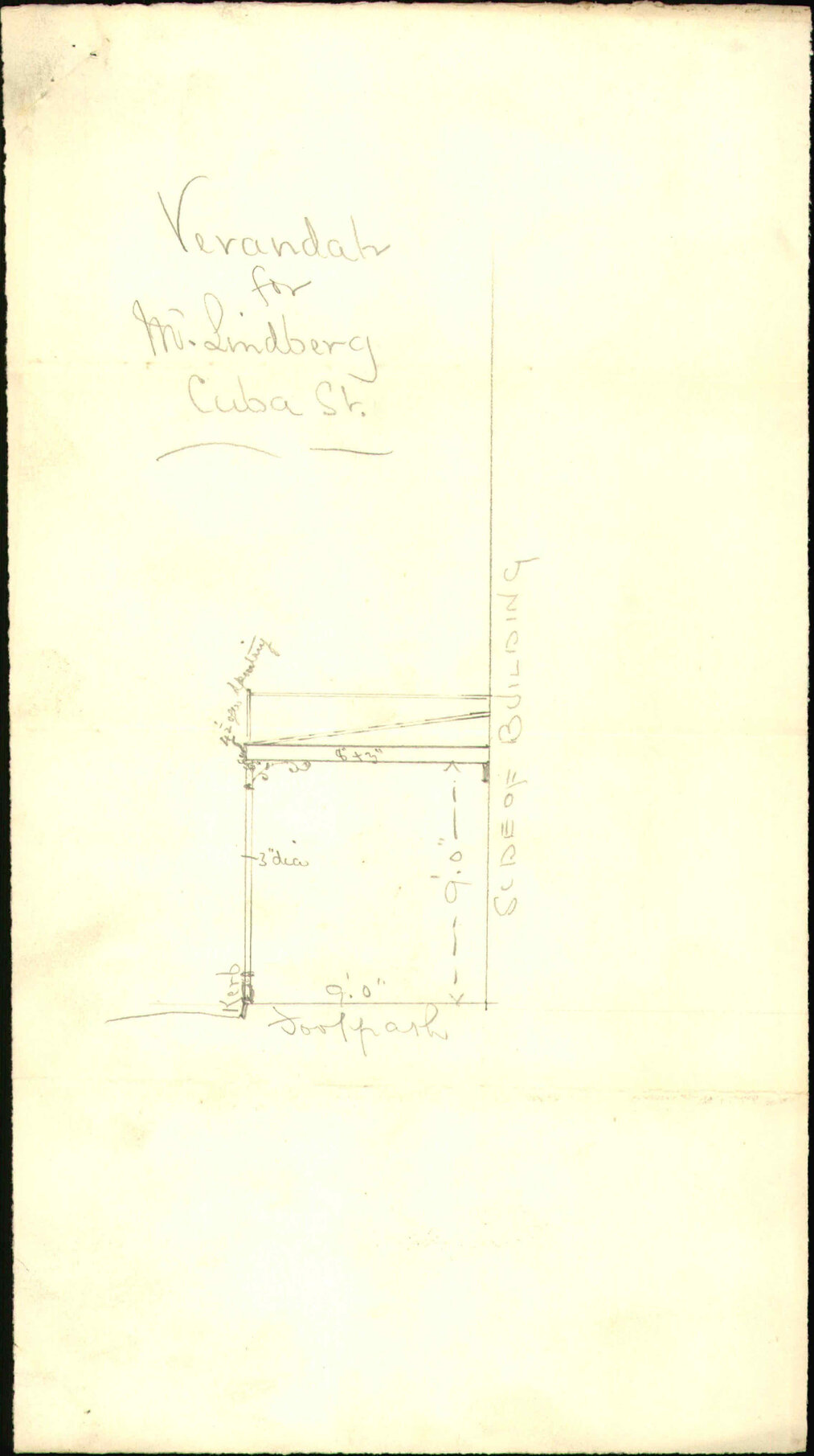 Application for leave to erect verandah - C Jonson
