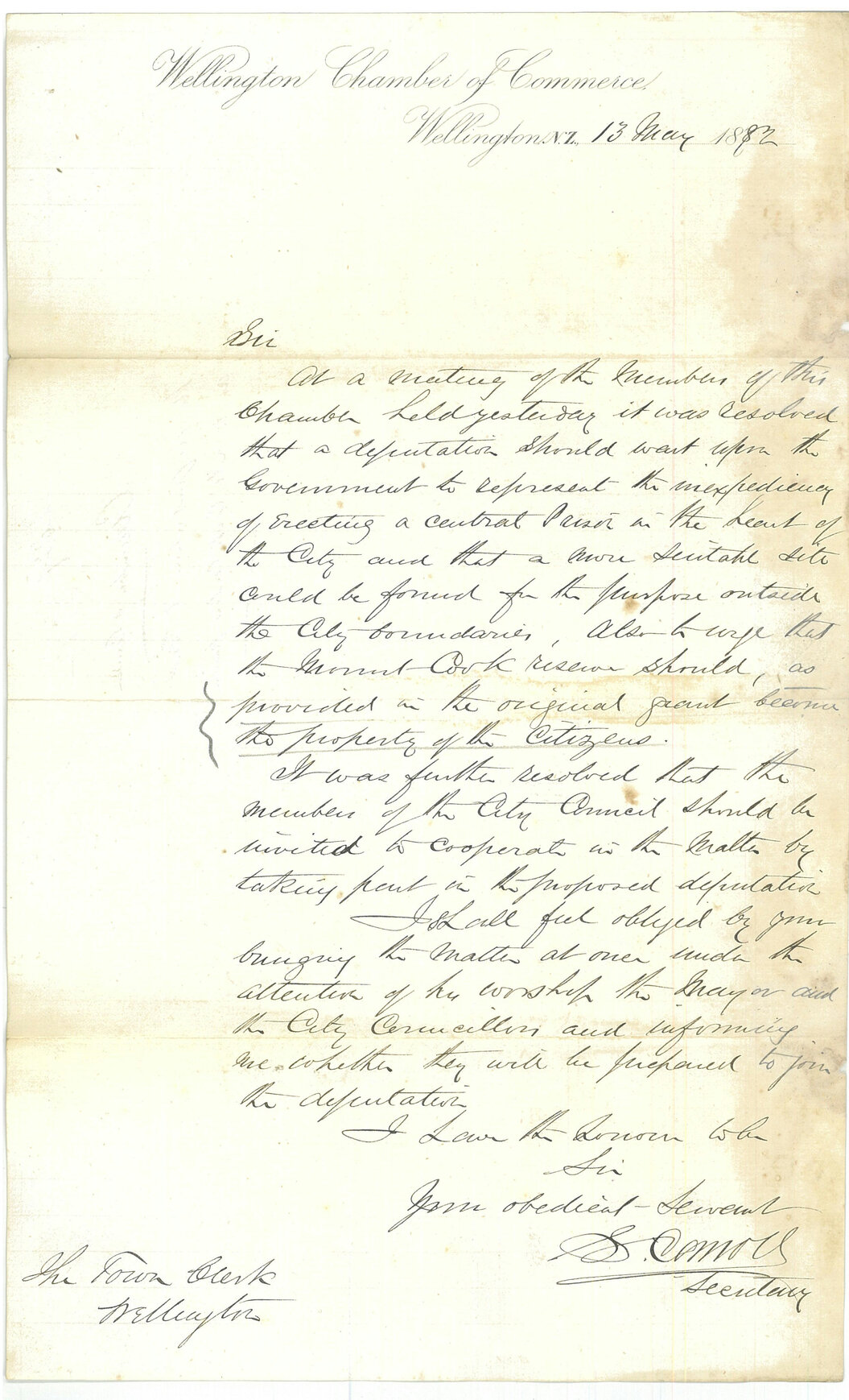 Deputation and grant, Mount Cook Central Prison - Chamber of Commerce