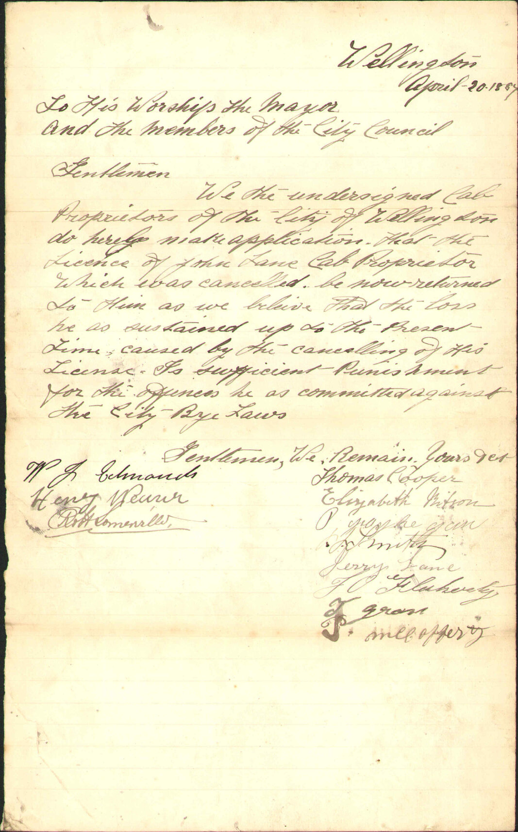 Fresh application regarding drivers license - John Lane
