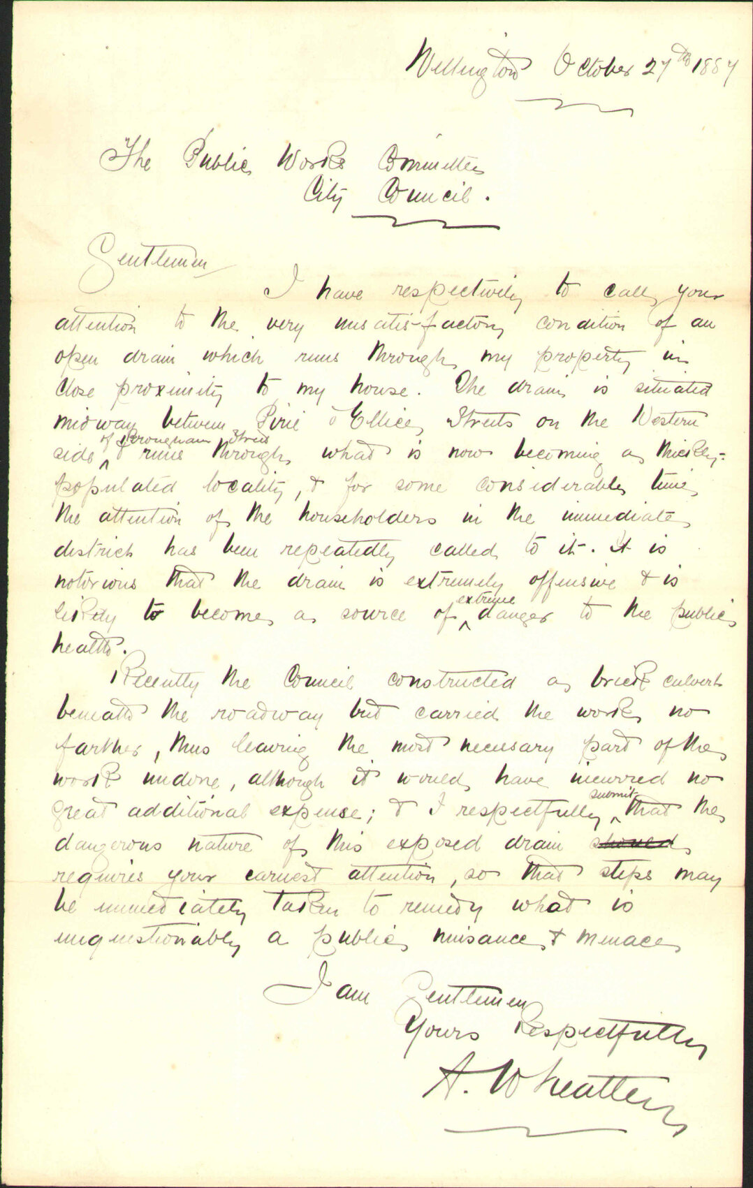 Drainage at his property - A Wheatley