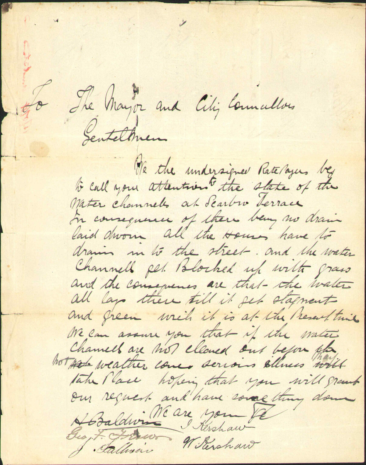 Water channel at Seatoun Terrace - H Baldwin &amp; others