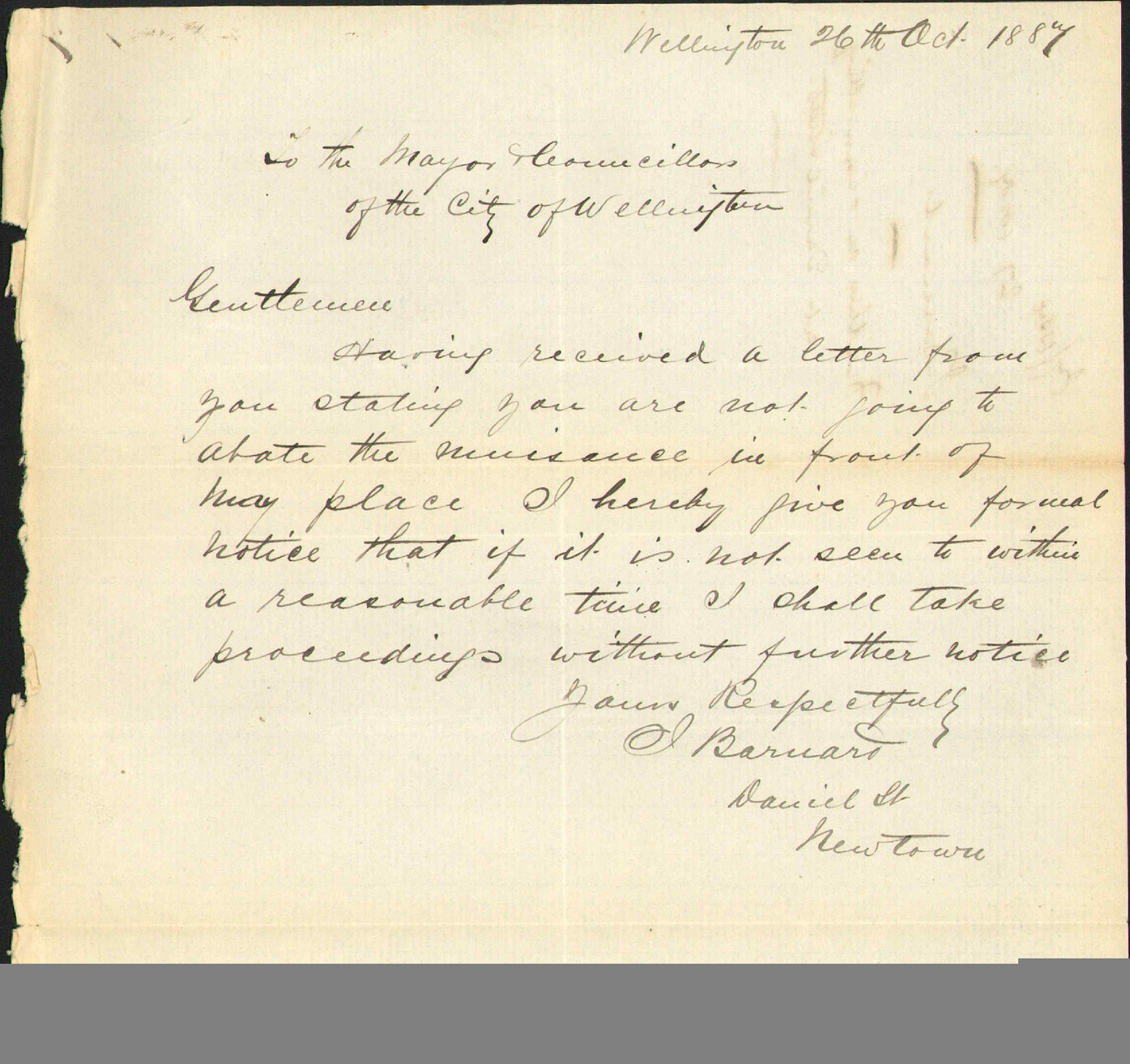 Further regarding channelling at Daniell Street - J Banard
