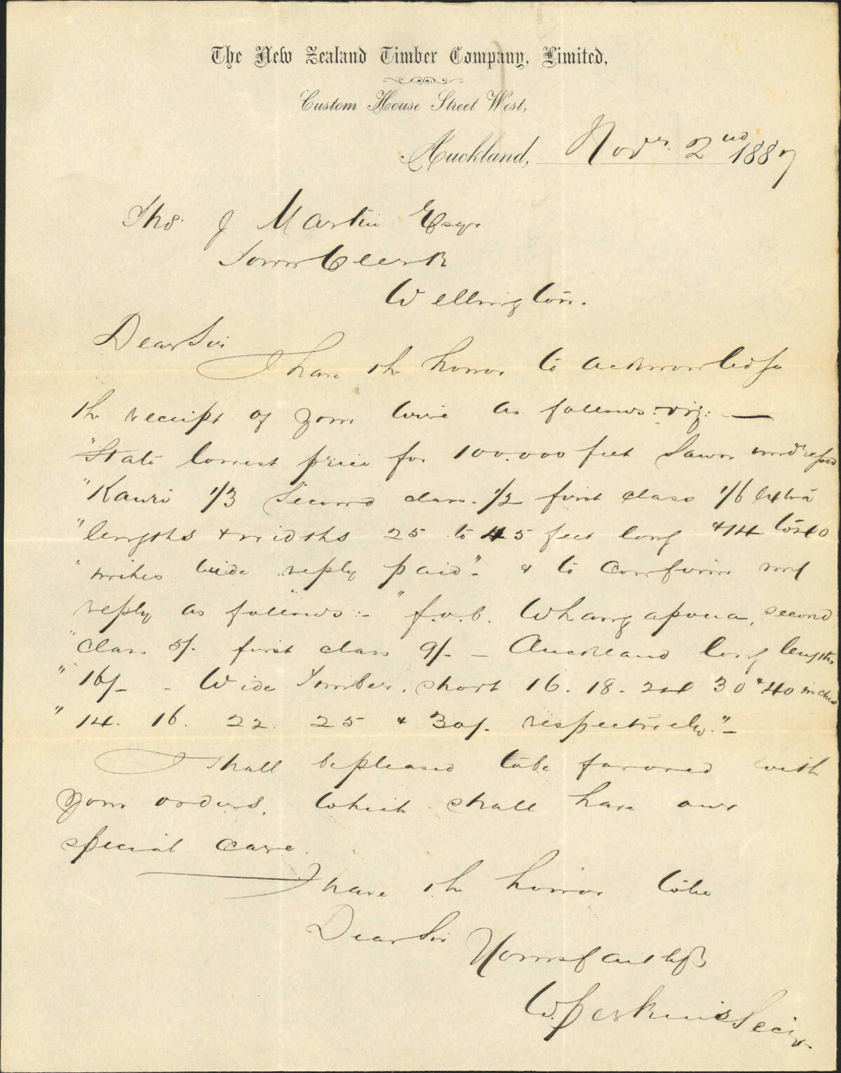 Stewart and Co v Corporation - New Zealand Timber Company, Auckland