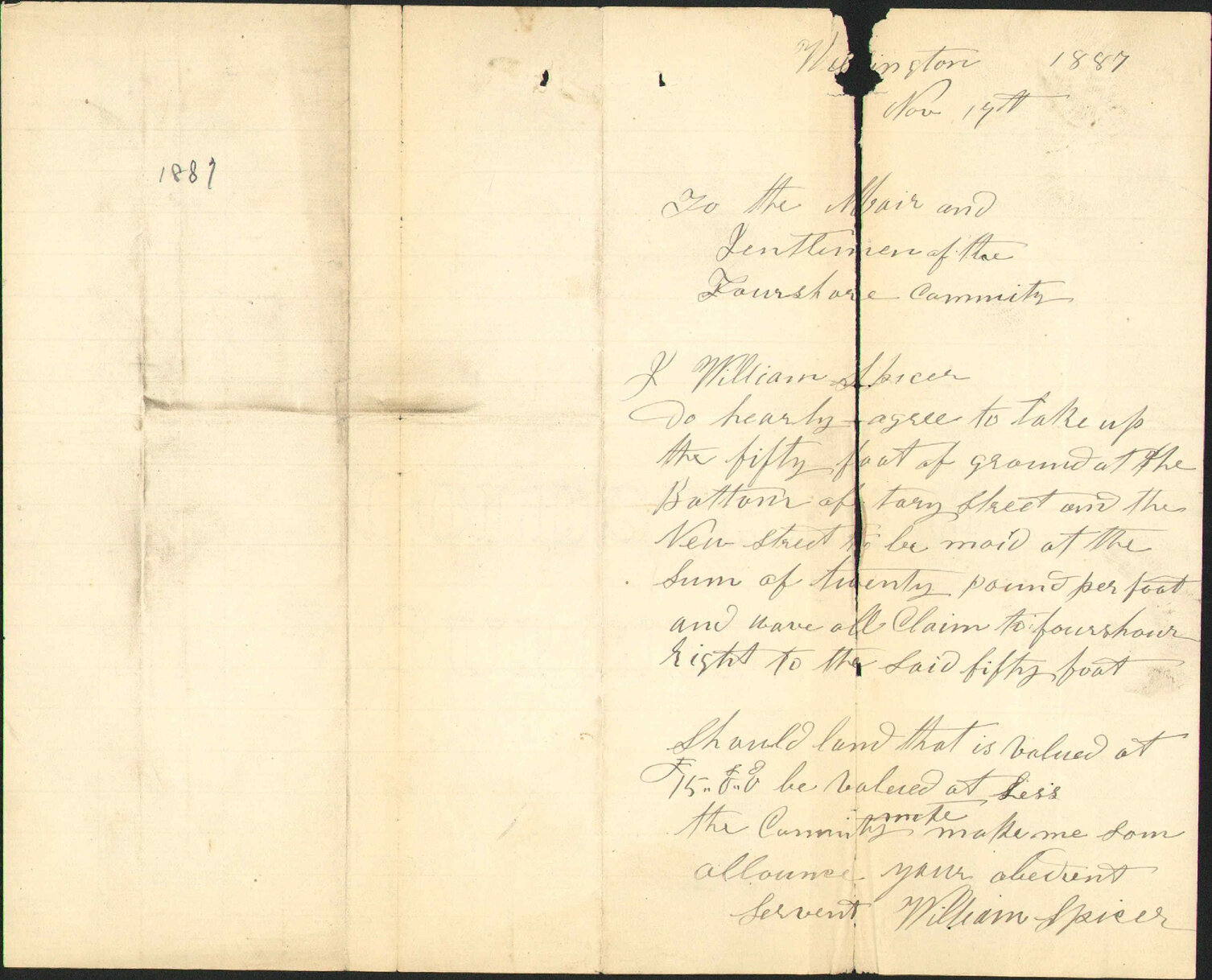 Offer regarding Te Aro foreshore - William Spicer