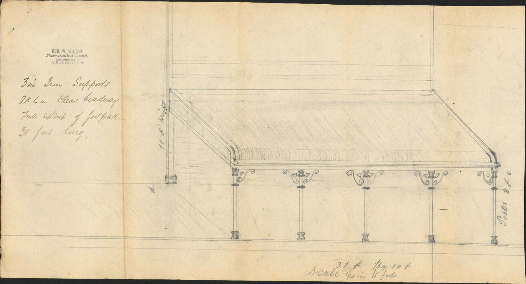 Asking consent to erection of verandah - G W Wilton