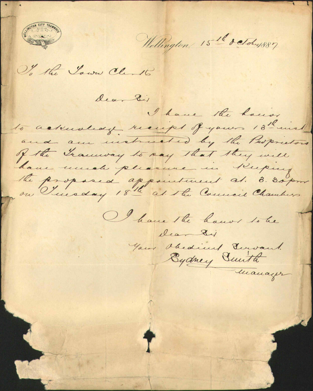 Will meet the Tramways Committee as appointed - Wellington City Treasury