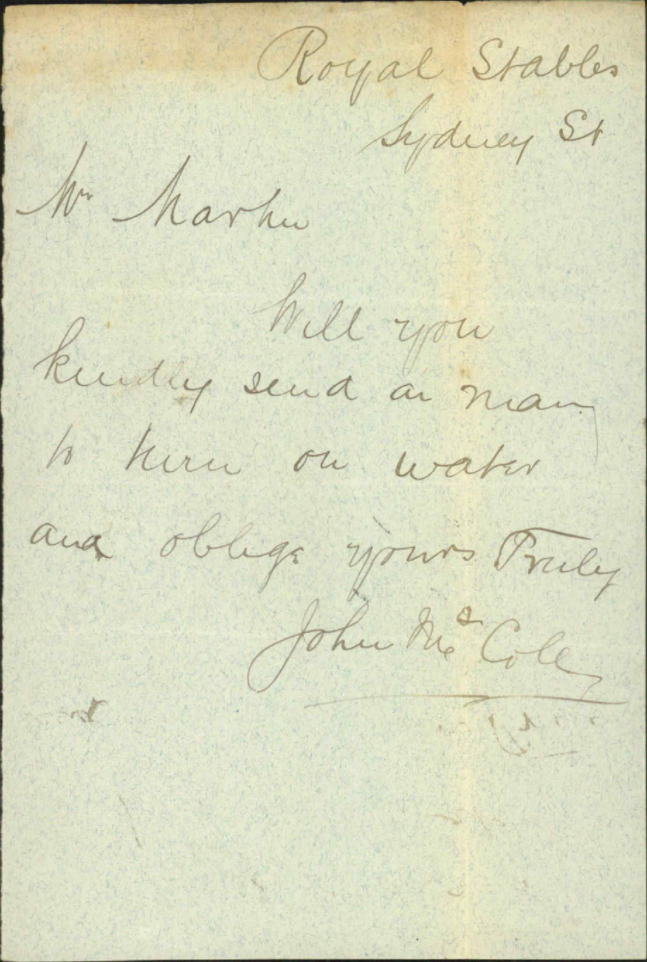 Asking for water to be turned on - John McColl
