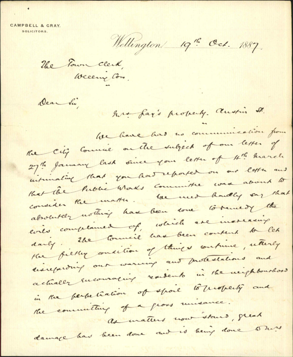 Mr Gray's property at Austin Street - Campbell &amp; Gray