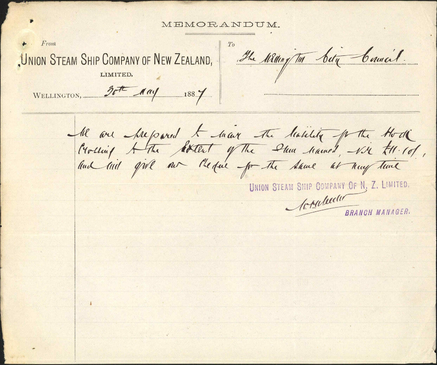 Asking for crossing in Johnston Street - Union Steam Ship Company