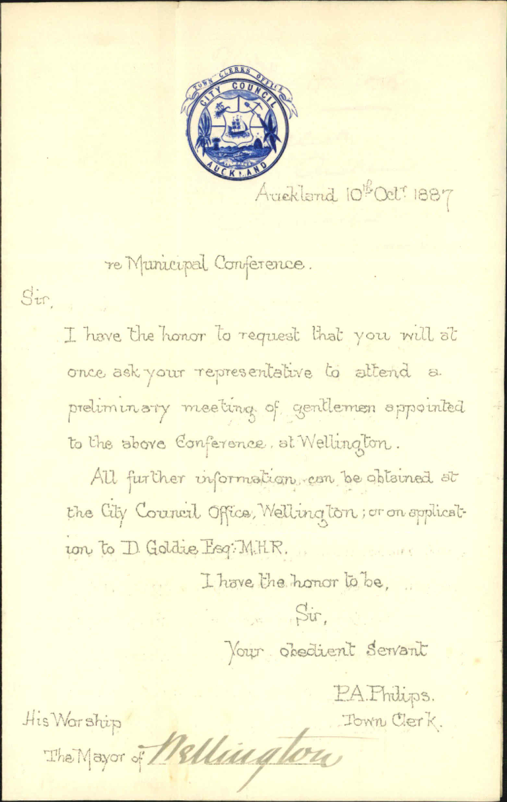 Municipal Conference - Town Clerk, Auckland