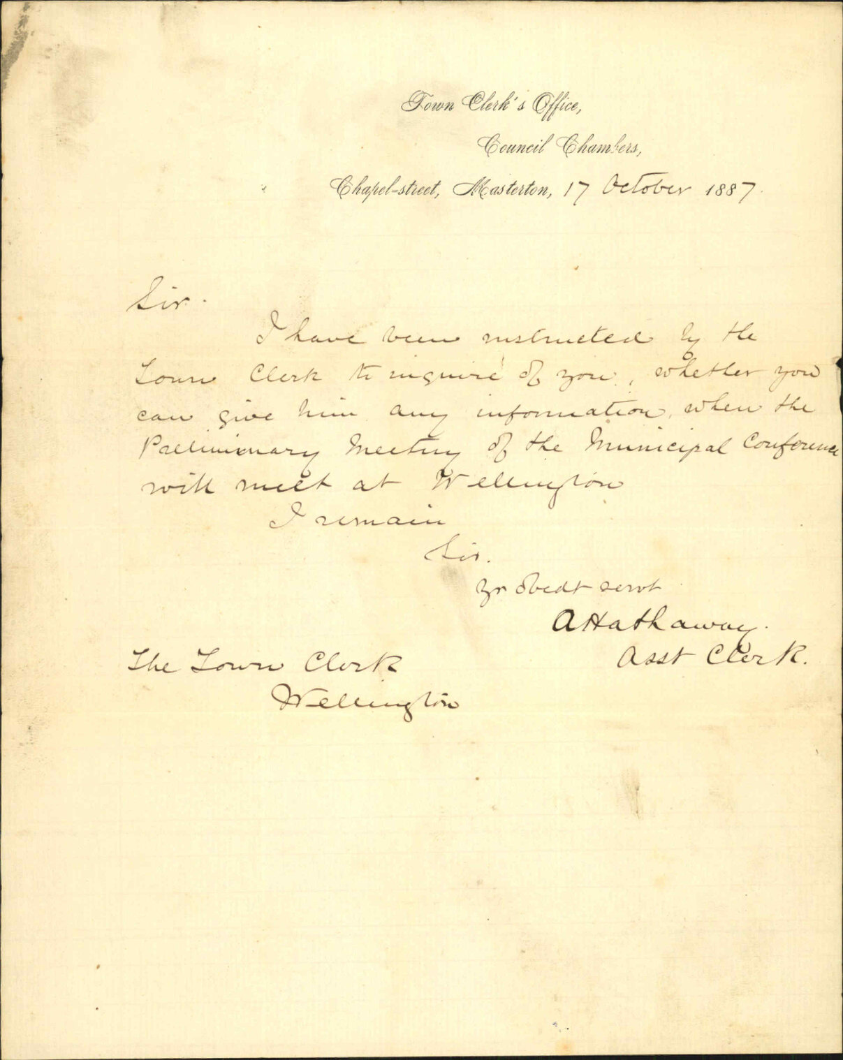 Municipal Conference - Town Clerk, Masterton