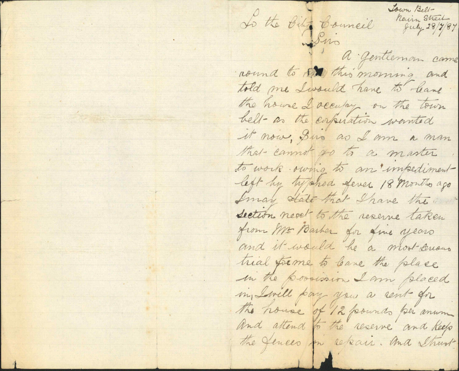 His house on section 39, Town Belt - John Thew